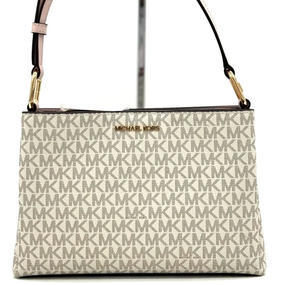 Michael Kors Trisha Medium Triple Compartment Crossbody Bag Powder Blush Multi